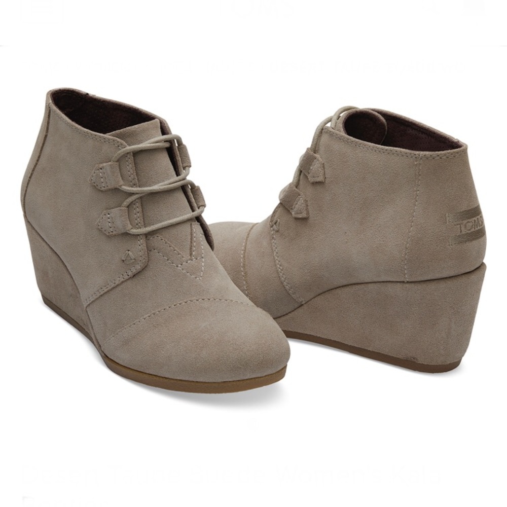 Toms Desert Wedge Booties Brand New